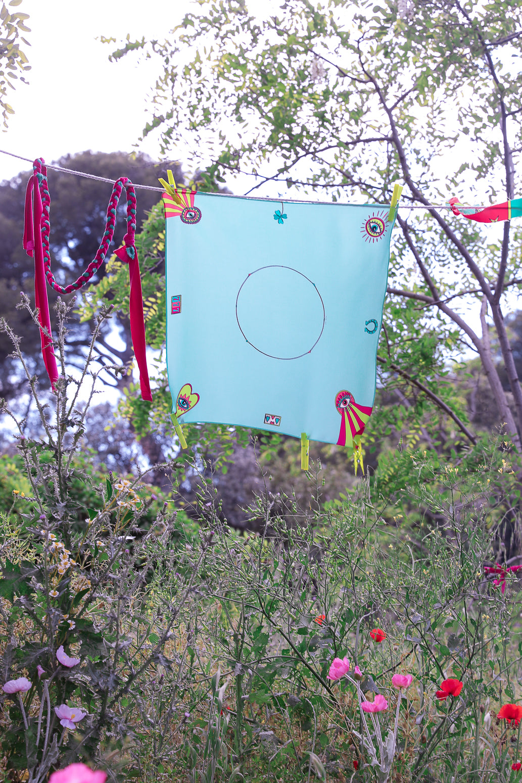 Bandana en soie 55cm Luckyou, vert d’eau