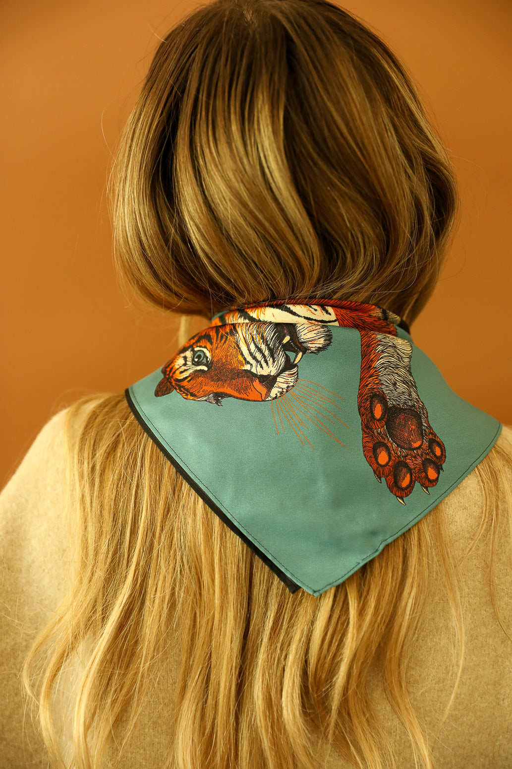 Bandana en soie 55cm Tigre, Neutre