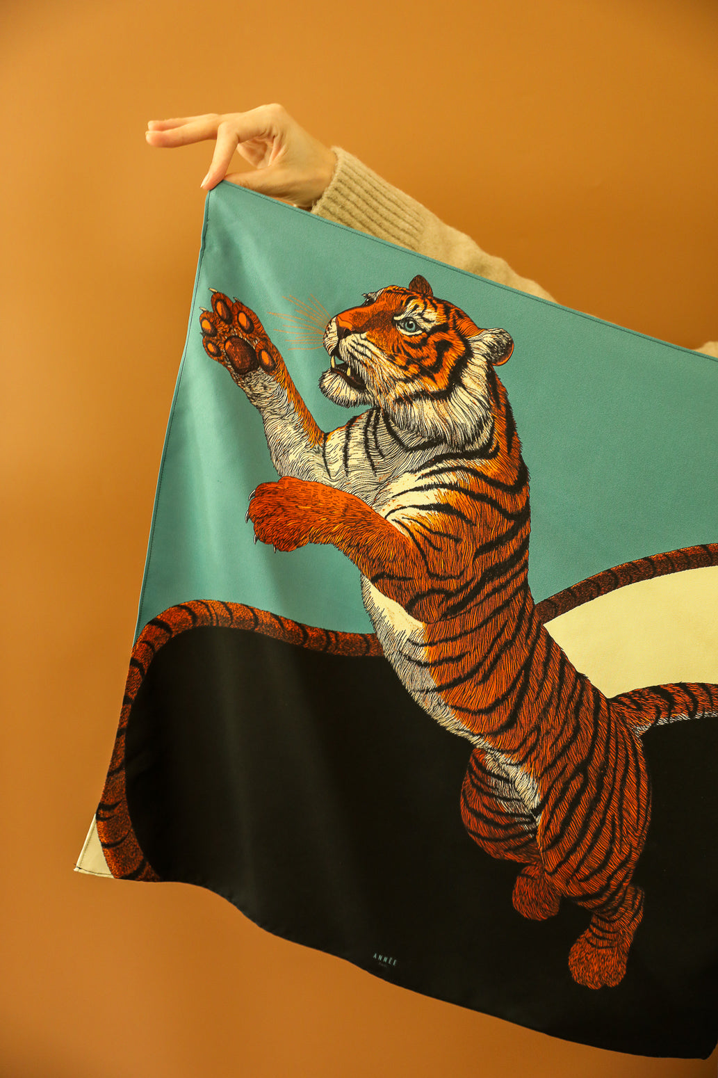 Bandana en soie 55cm Tigre, Neutre