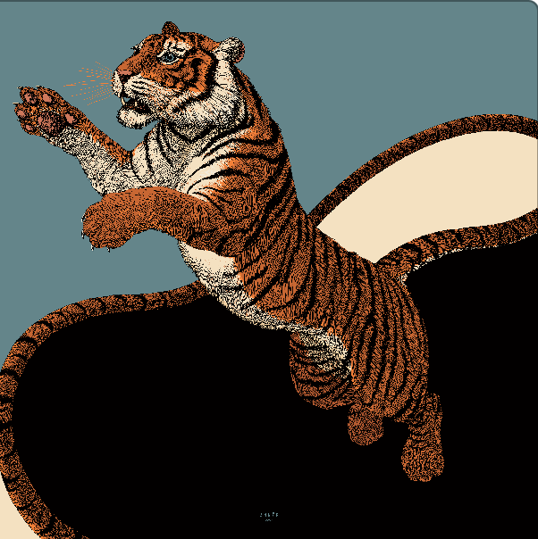 Bandana en soie 55cm Tigre, Neutre
