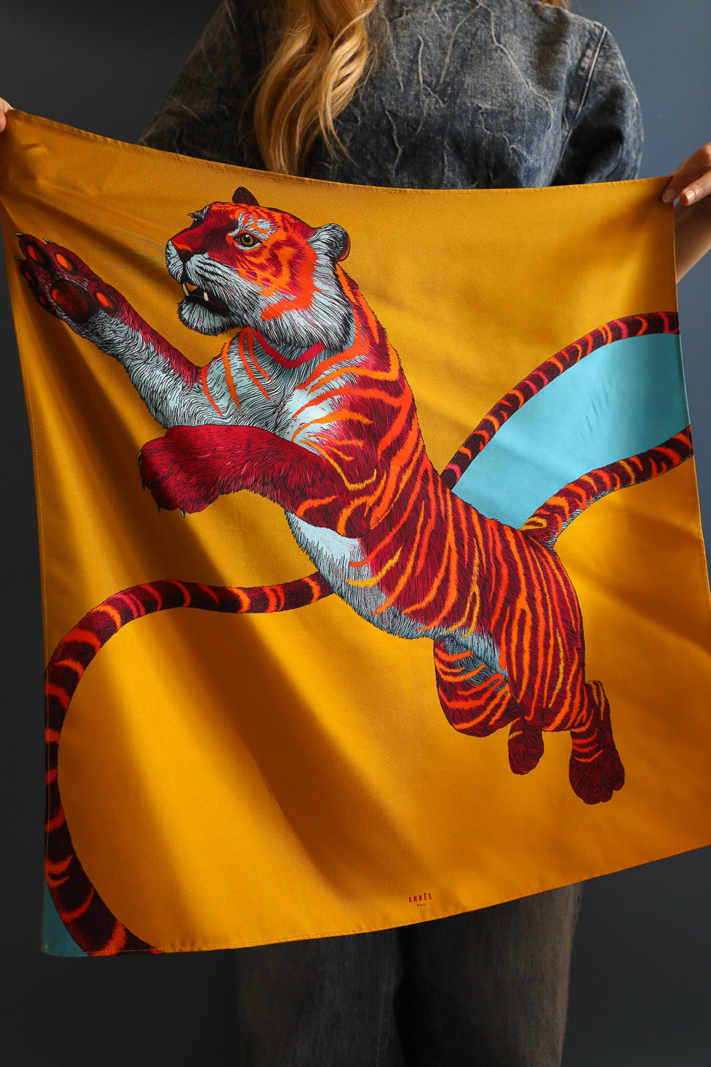 Bandana en soie 55cm Tigre, Pop