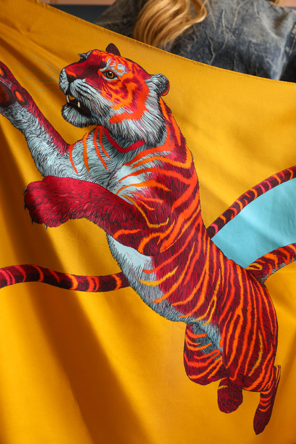 Bandana en soie 55cm Tigre, Pop