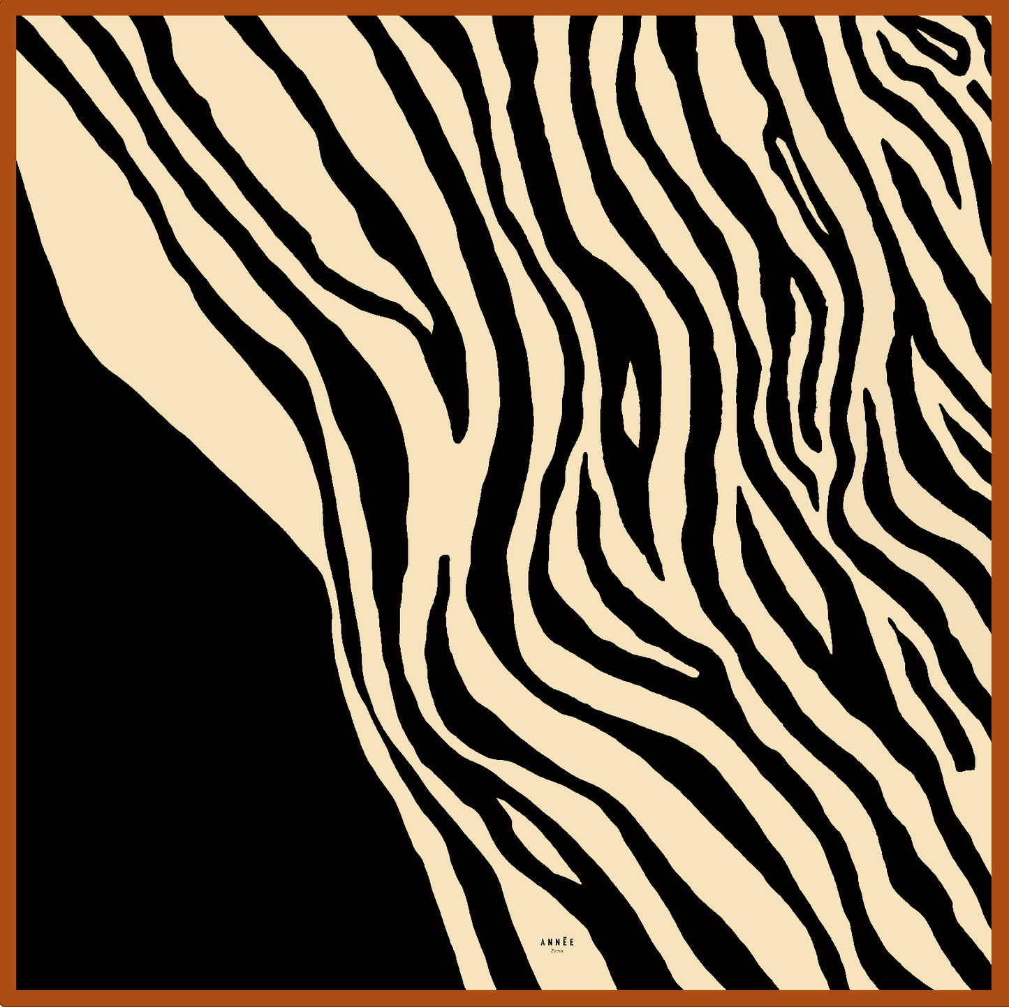 Carré de soie 70cm Zébré, Noir & Blanc