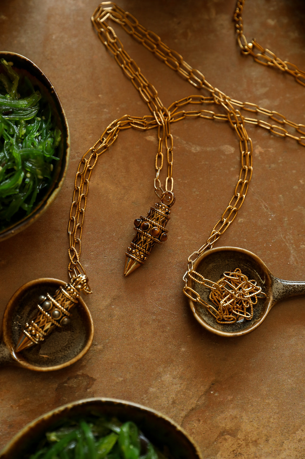 Collier Pendule Oeil de Tigre