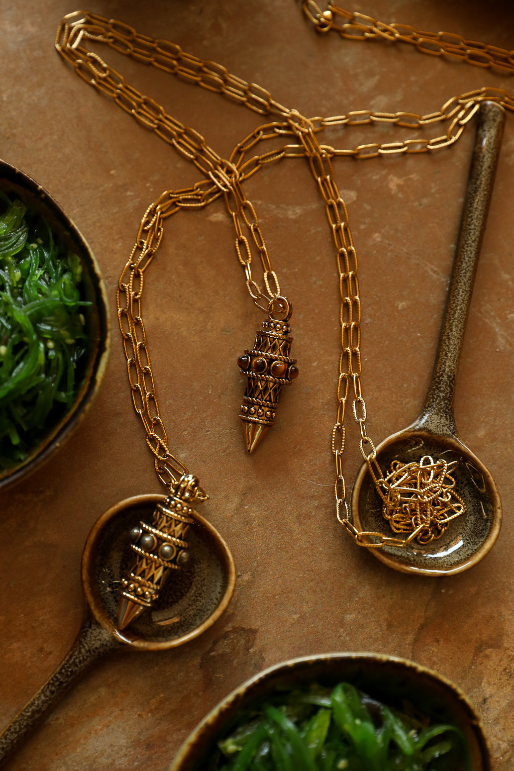 Collier Pendule Oeil de Tigre