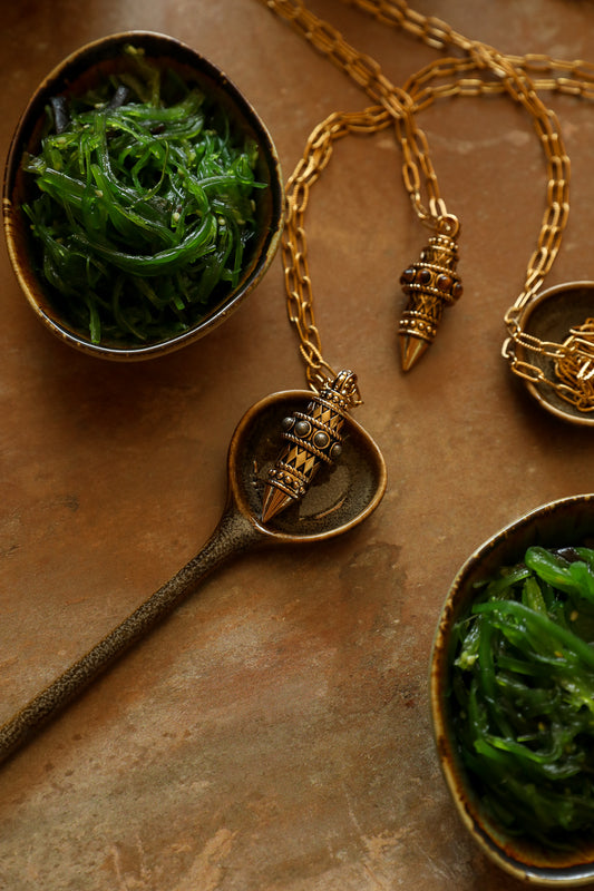 Collier Pendule, incrusté de Pyrites