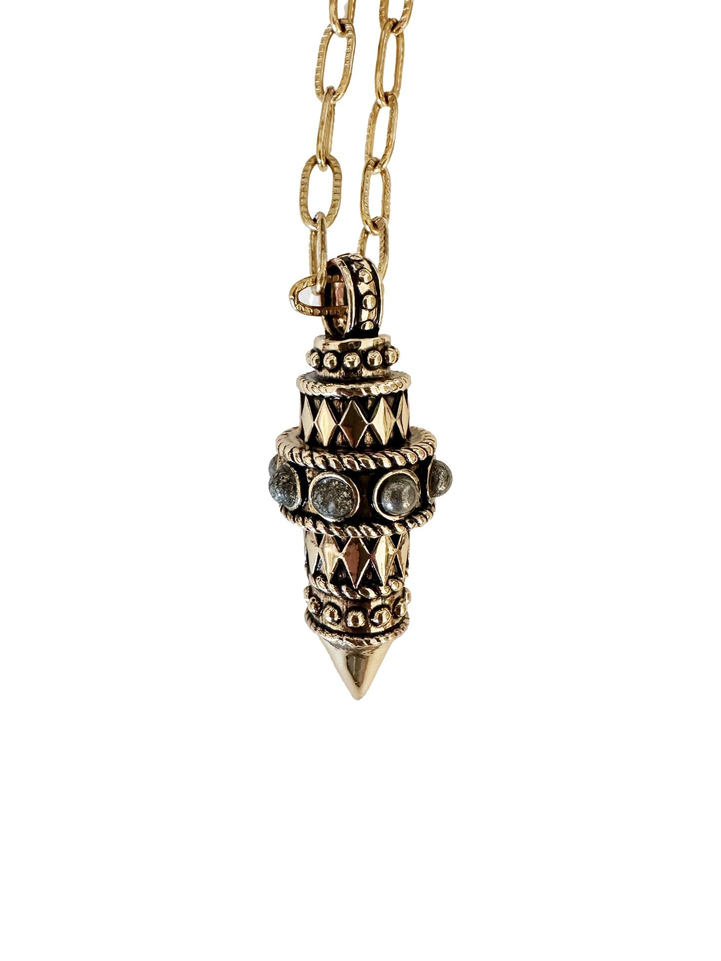 Collier Pendule Pyrite