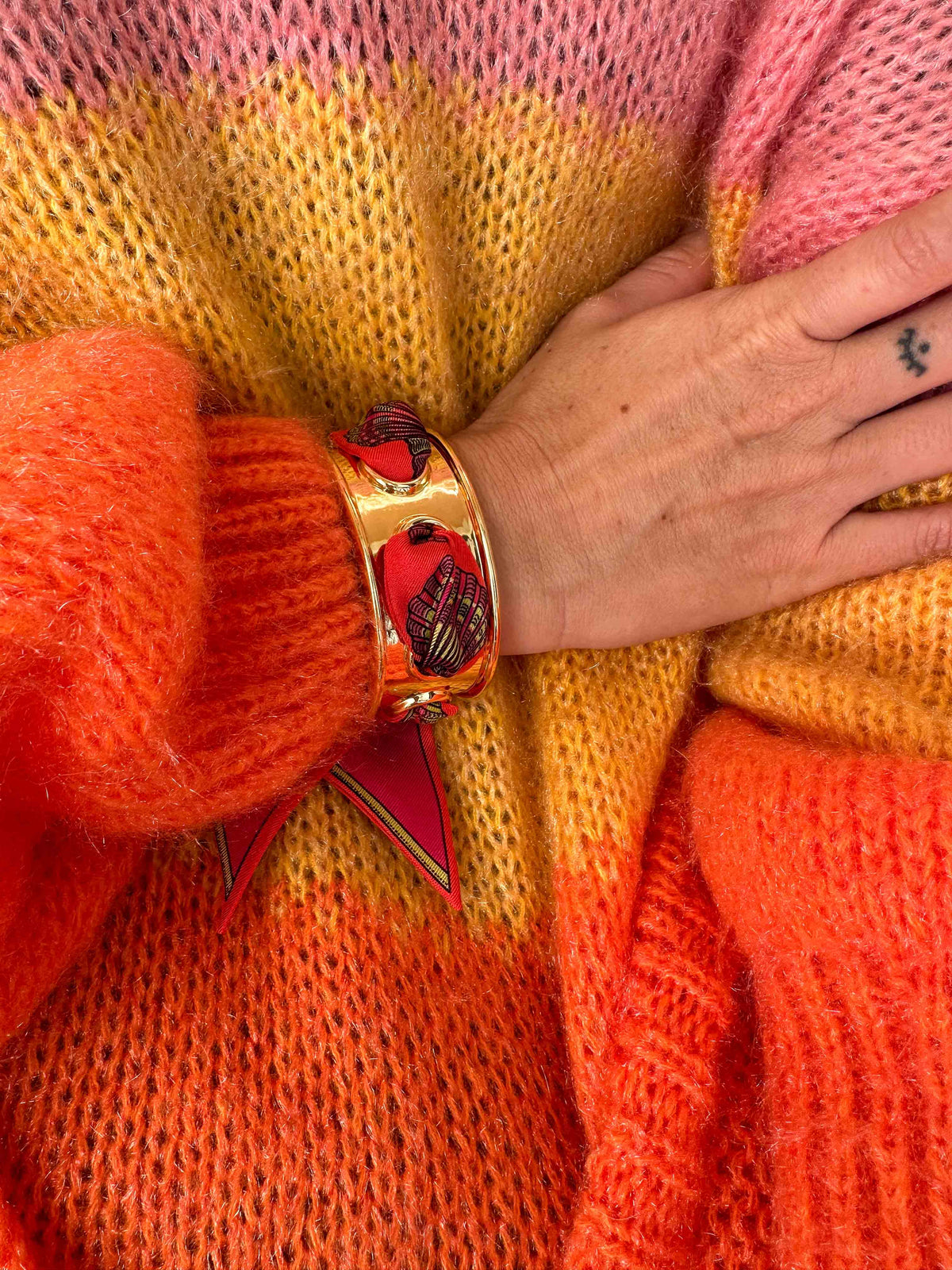 Manchette Novembre et ruban Coquillage rose