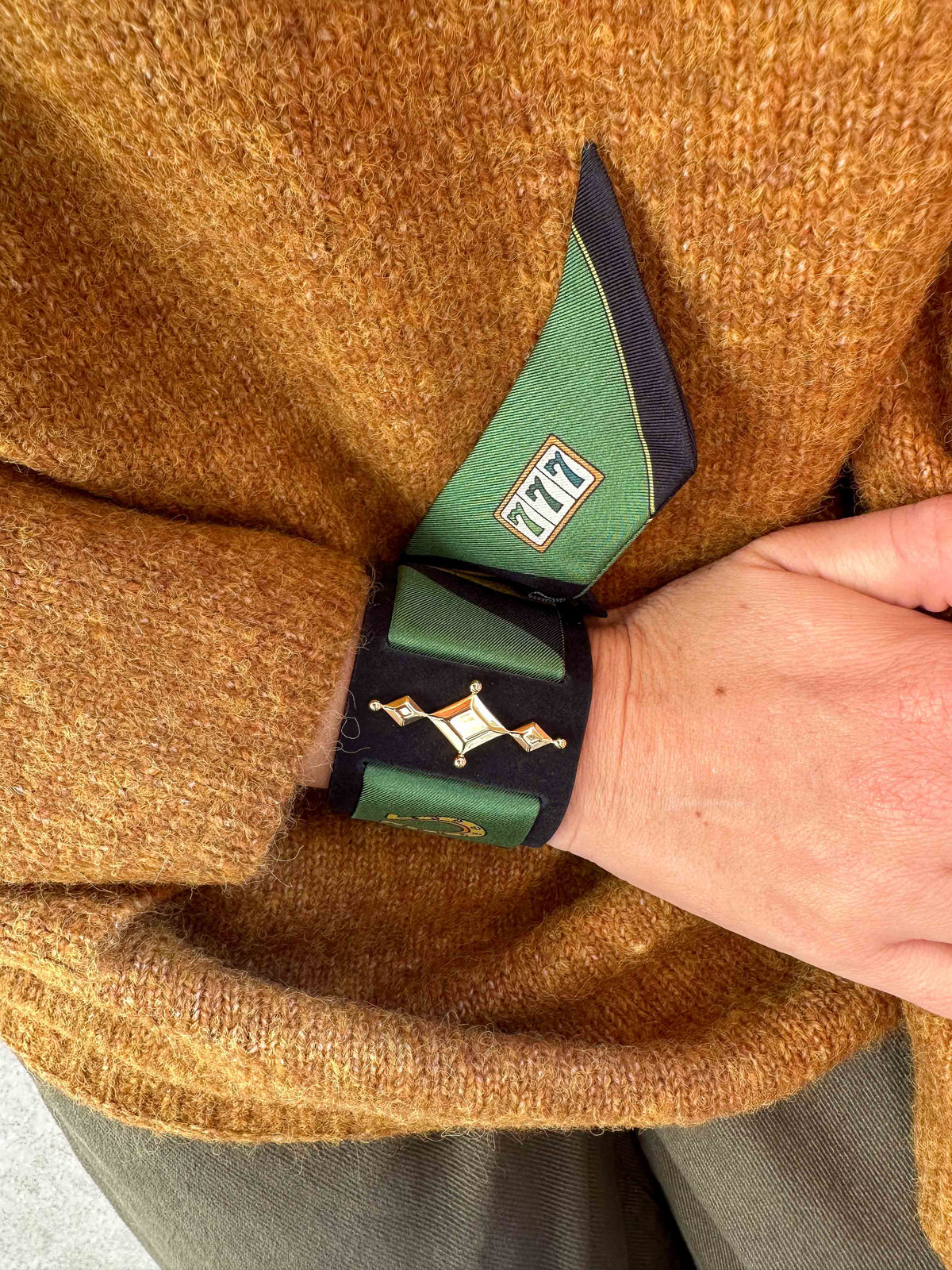 Black Circus Cuff and Gypsy Tales Ribbon, Curry