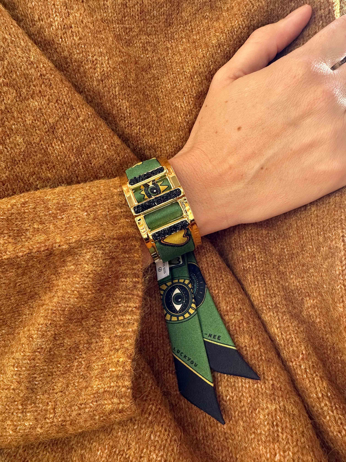Manchette Quartz et ruban Luckyou Vert