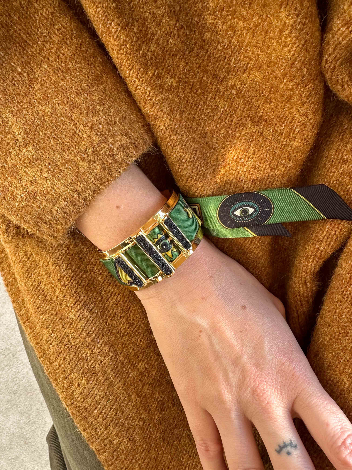 Manchette Quartz et ruban Luckyou Vert