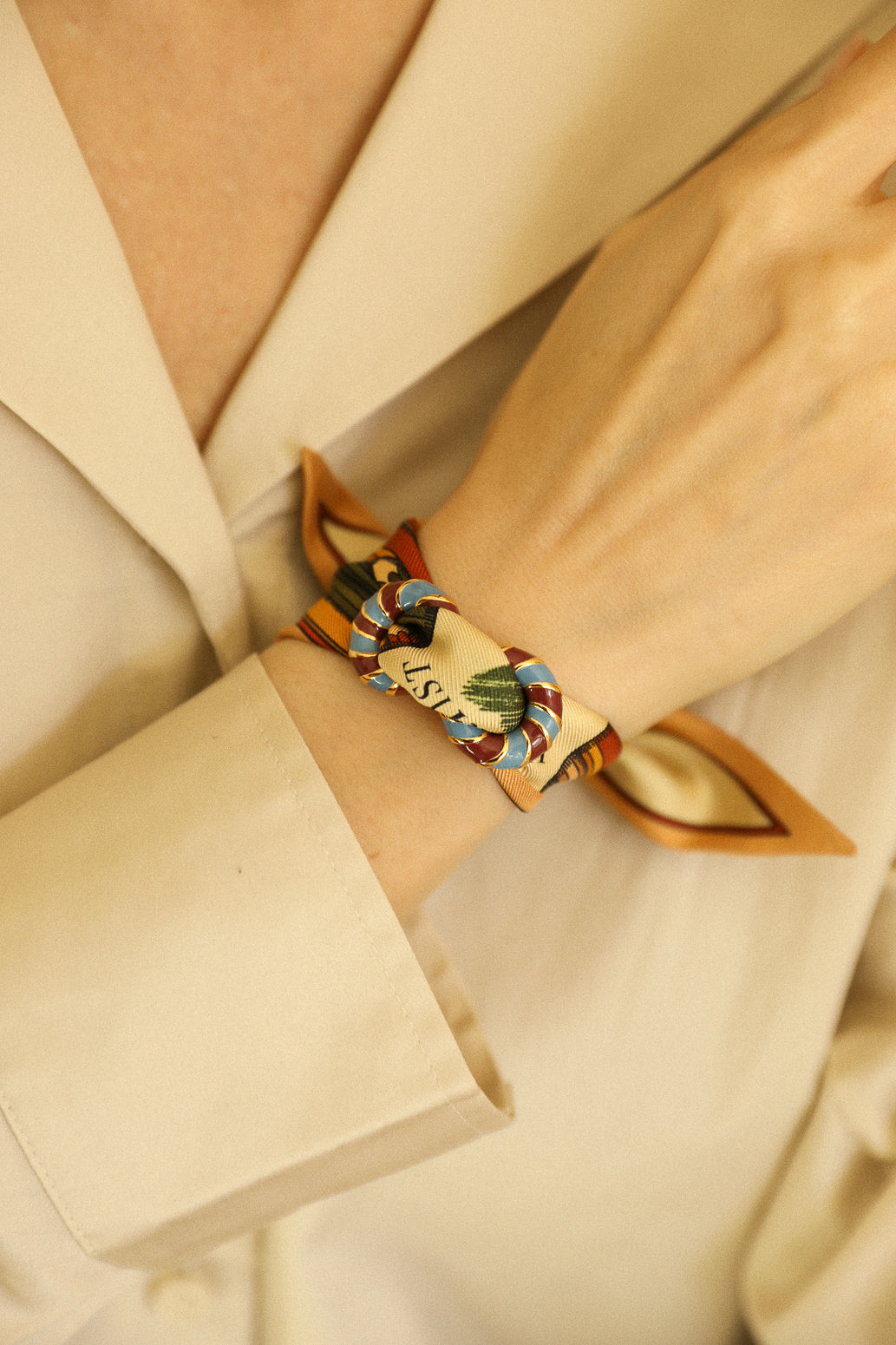 Bracelet en soie 4cm Heartist, neutre