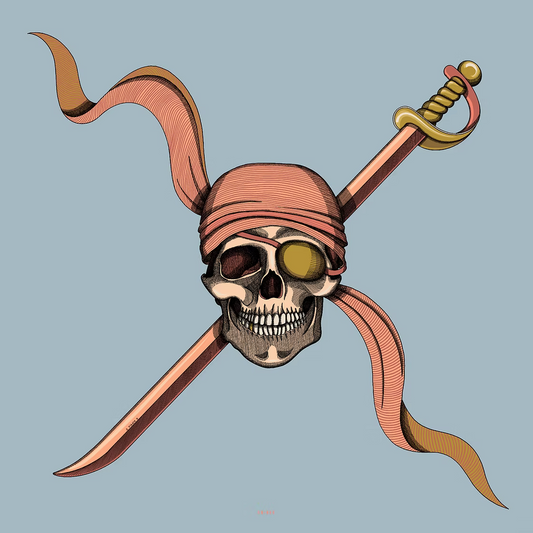 Petit carré 70 cm - Pirate, coloré