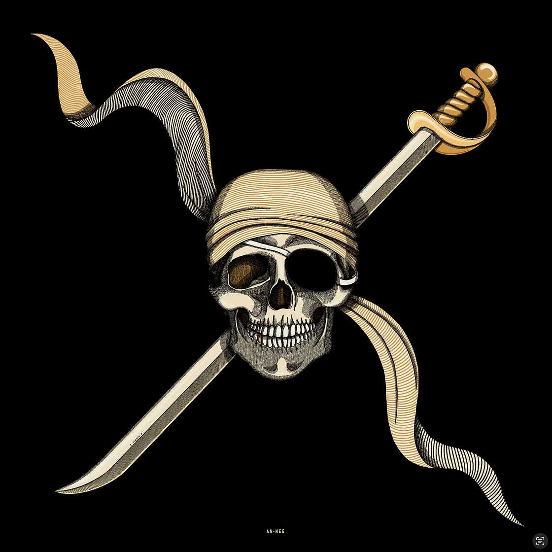 Petit carré 70 cm - Pirate, neutre