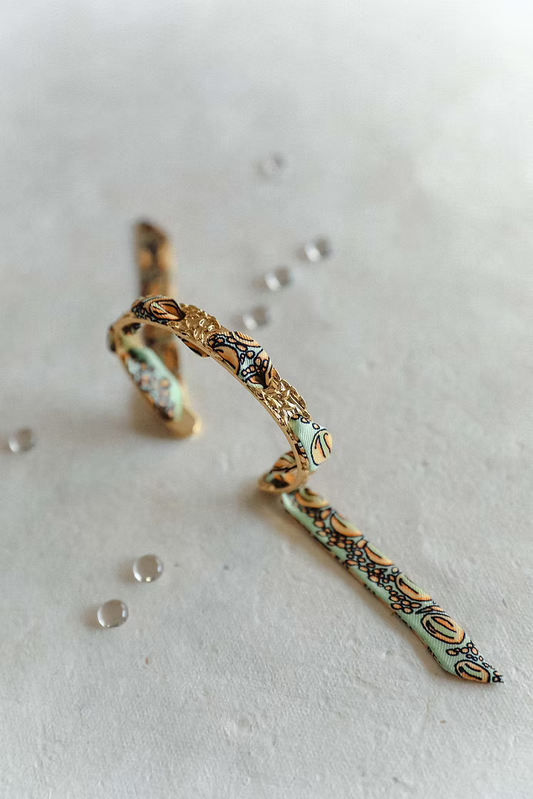 Bracelet Féérie et ruban Croco, pastel