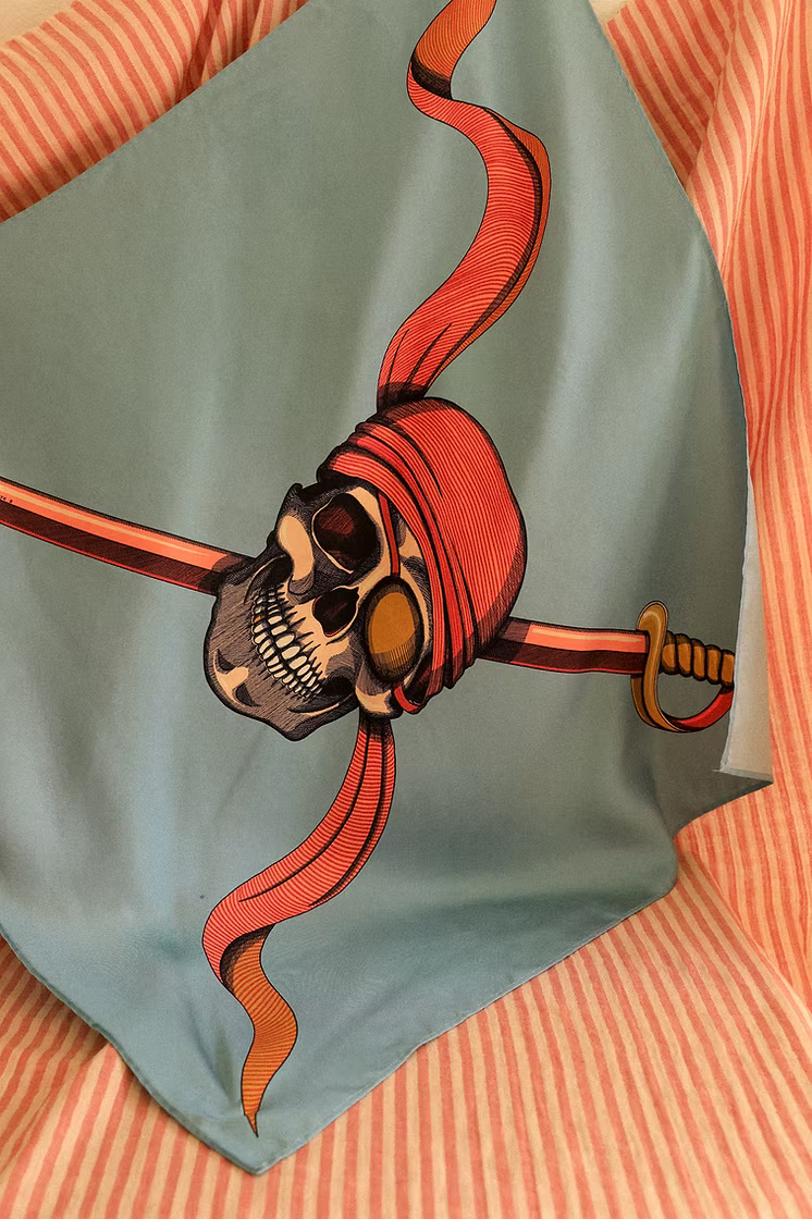 Petit carré 70 cm - Pirate, coloré
